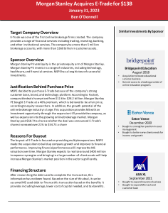 Morgan Stanley Private Equity and VC One Pager