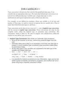 type casting in c++