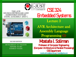 Lecture 3 AVR Architecture and Assembly Language 21 3 2022  2