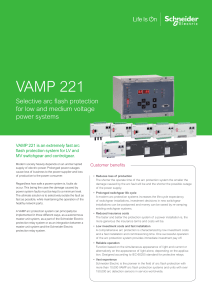 VAMP 221 Arc Flash Protection
