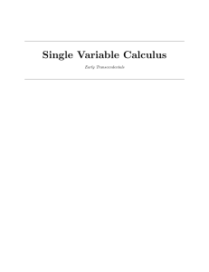 Single Variable Calculus: Early Transcendentals