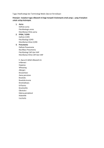 Tugas Patofisiologi dan Terminologi Medis Saluran Pernafasan