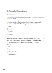 C Tutorial Questions