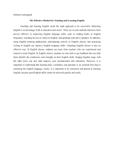 The Effective Method for Teaching and Learning English