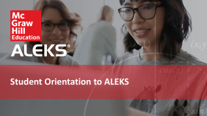 ALEKS Student Orientation SCH 2023 Spring