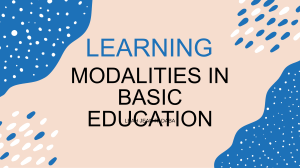 multiple learning modalities in basic education