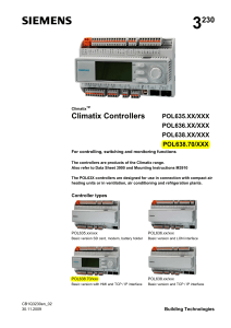 Climatix Controller Data Sheet: POL635, POL636, POL638