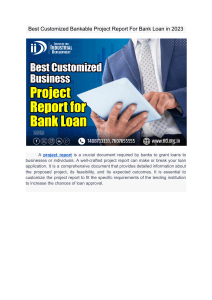 Best Cutomized Bankable Project Report for Bank Loan