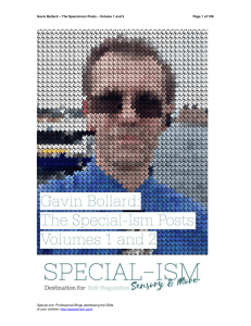 Gavin Bollard - The Special-ism Posts