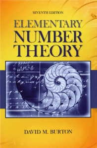 David M. Burton Elementary Number Theory