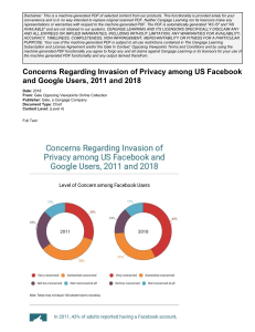 Concerns Regarding Invasion of Privacy among US Facebook and Google Users, 2011 and 2018