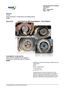 Axle Bearing NIR Investigation Report