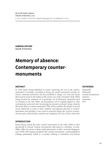 Memory of absence Contemporary counter m