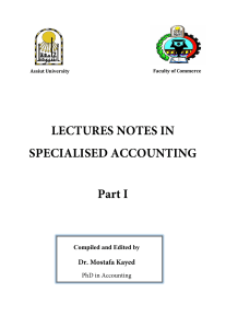Specialised Accounting Part I - Dr Mostafa Kayed