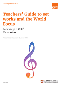 Cambridge iGCSE 0410 - Teacher's Guide Set Works and the World Focus 2018