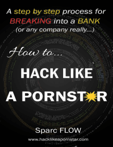 How to Hack Like a PORNSTAR. A step by step process for breaking into a BANK (Hacking the planet) by Sparc FLOW