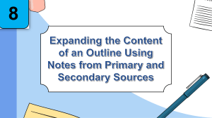 Expanding the Content of An Outline