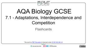 Flashcards - 7.1 Adaptations, Interdependence and Competition - AQA Biology GCSE