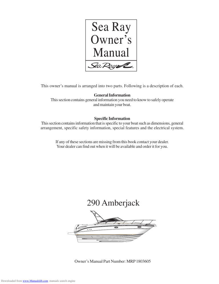 290 Amberjack Owners Manual