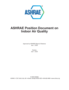 ASHRAE position document on indoor air quality