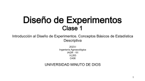 Clase 1. Introducción al Diseño Experimental. Conceptos Básicos