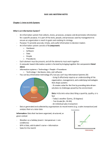 BUSI 1401 Midterm Notes: Information Systems Overview