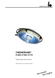 Berchtold Chromophare D510 D540 D660 Surgical Light Operator Manual