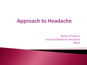Approach to Headache