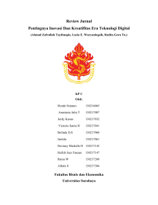 Pemikiran Ekonomi dan Bisnis - Review Jurnal