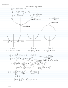 Quadratic Equation Class I 13-09-2022