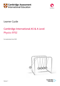 9702 AICE Physics Student Learner Guide