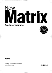 New Matrix Pre-Intermediate - Tests