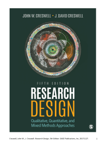 Research Design: Qualitative, Quantitative, Mixed Methods