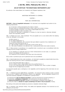 CODAL - Negotiable Instruments Law