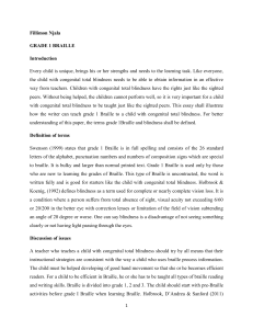 Teaching Grade 1 Braille to Blind Children