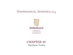 Hypothesis Testing in Mathematical Statistics