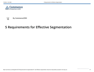 5 Requirements for Effective Segmentation