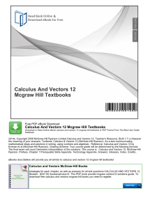 Calculus And Vectors 12 Mcgraw Hill 