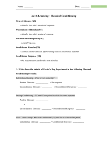 Classical conditioning worksheet