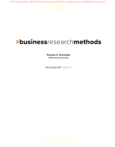 Business Research Methods 14e Pamela Schindler