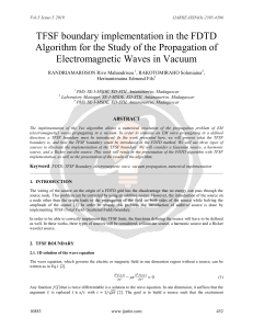 TFSF boundary implementation in the FDTD Algorithm for the Study of the Propagation of Electromagnetic Waves in Vacuum ijariie10883 (1)