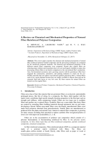 A Review on Chemical and Mechanical Properties of Natural Fiber Reinforced Polymer Composites