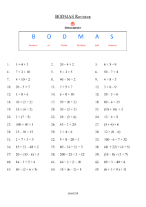 B O D M A S - Maths Department