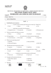 Grade 7 ICT Test: Computer Basics & Programming