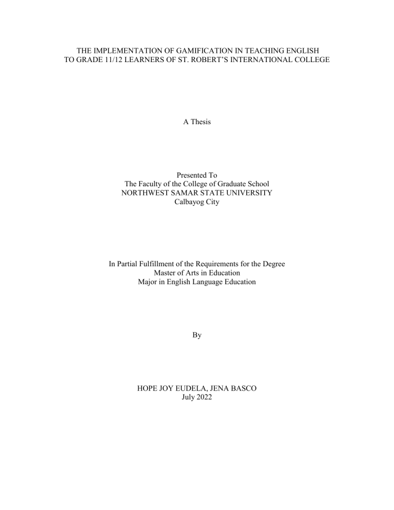thesis proposal of english education