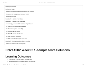 ENVX1002 Week 6  1-sample tests Solutions