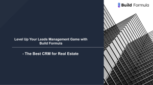 Level Up Your Leads Management Game with Build Formula- The Best CRM for Real Estate