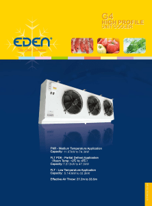 Refrigeration selection - Eden G4 types