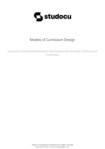 models-of-curriculum-design