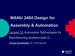 Lecture 12 - Automation Technologies for Manufacturing Systems (part 2)